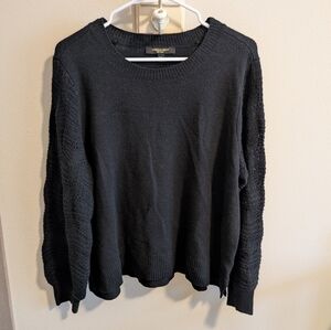 Women's 2x Plus size Christan Siriano Black Sweater Sleeve Design Basic Casual